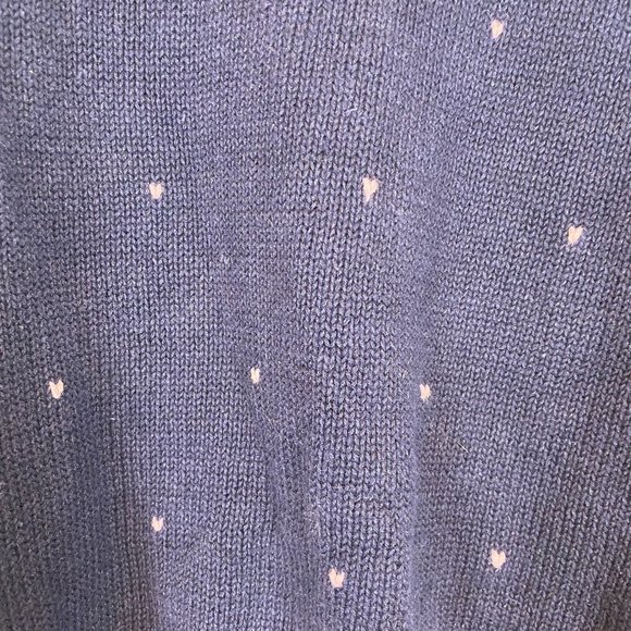 Vintage Margules Knit Sweater Cardigan Floral Embroidered Navy Button Down Small - Picture 9 of 10